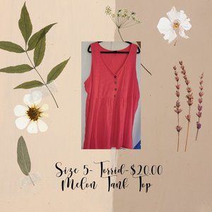 Smocked Waist Button-Front Tank